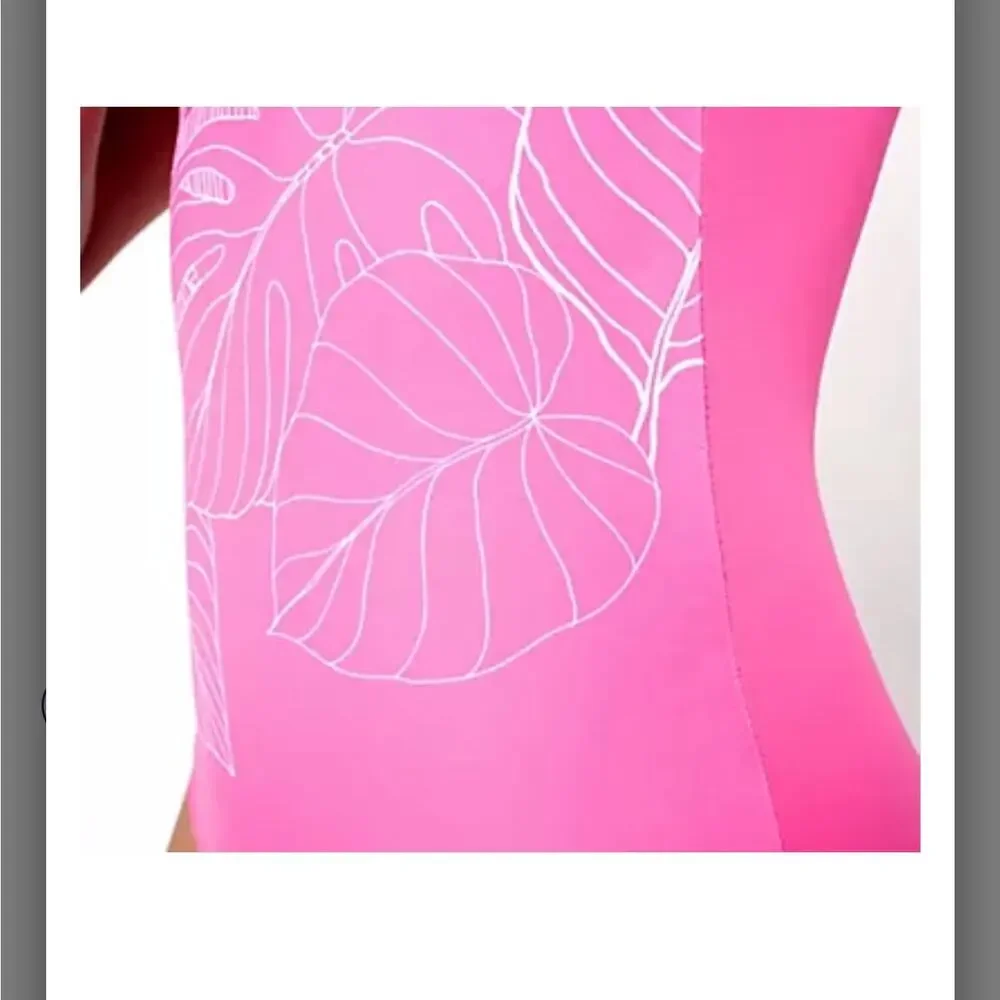 Susan Graver Soleil Swimsuit with Removable Strap Sz 16 pink
